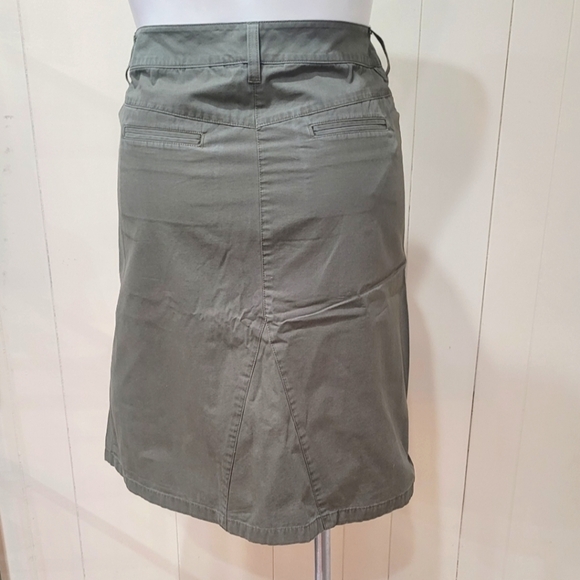 Talbots Olive Green A-line Neutral Casual Skirt Knee Length Women's Sz 10 - Picture 2 of 7